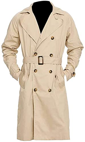 EU Fashions Herren Trenchcoat Supernatural Castiel Misha Collins, Baumwolle, Beige, Baumwolle, M von EU Fashions