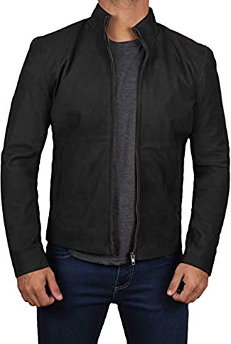 EU Fashions Tom Cruise Ethan Hunt Mission Impossible 6 Fallout Lederjacke, Schwarz/Wildleder von EU Fashions