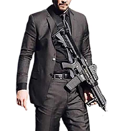 John Wick Anzug | John Wick Kapitel 3 Parabellum Keanu Reeves schwarz 3-teiliger Anzug für Herren Gr. XX-Large, Schwarz – John Wick 3-teiliger Anzug von EU Fashions