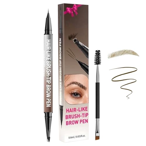 Augenbrauenstift, 2-in-1 Double-Ended Natural Look Brow Pen Waterproof Eyebrow Makeup Tool for Beginners Beauty Lovers Women Travel Gym Business Parties Weddings Dance von EUBEISAQI