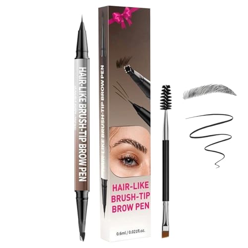Augenbrauenstift, 2-in-1 Double-Ended Natural Look Brow Pen Waterproof Eyebrow Makeup Tool for Beginners Beauty Lovers Women Travel Gym Business Parties Weddings Dance von EUBEISAQI