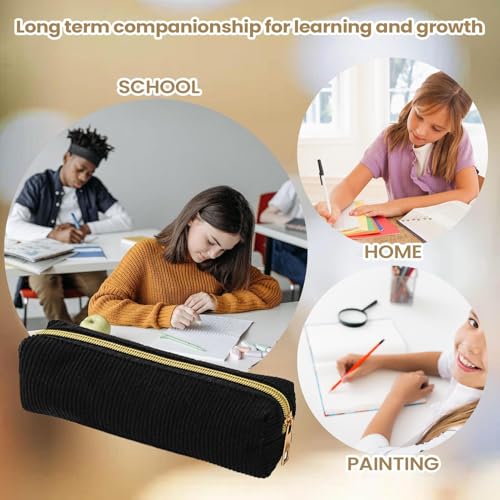 EUBEISAQI Schul Federmäppchen,Federmäppchen für Schule | Großes Fassungsvermögen Cordstoff Einfarbige Tasche für Schreibwaren Marker Radiergummis Stifte Lineal Notizblock von EUBEISAQI