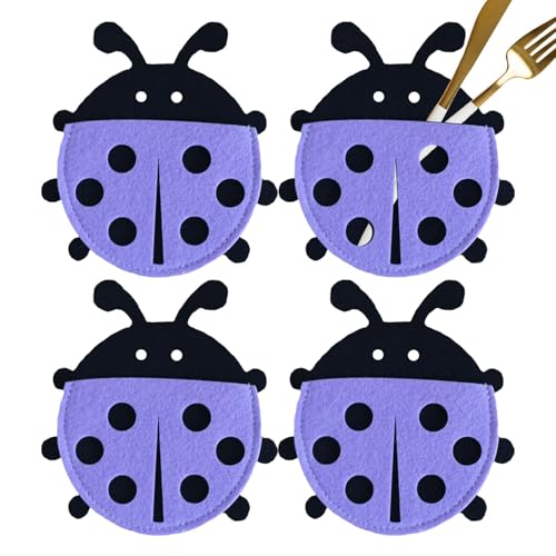 EUBEISAQI -Utensilien-Besteckhalter, Utensilien-Besteckhalter-Beutel - Wiederverwendbare Silberne Schutzbeutel - Cartoon-Löffel-Schutztasche für Löffel, Essstäbchen von EUBEISAQI