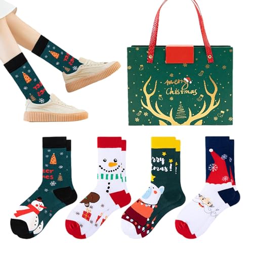 Lustige Socken für Weihnachten,Rutschfeste Baumwollsocken für den Weihnachtsspaß - Neuheitssocken für Damen für Küche, Weihnachtsfeier, Wohnzimmer, Schlafzimmer, Arbeitszimmer, Esszimmer Eubeisaqi von EUBEISAQI