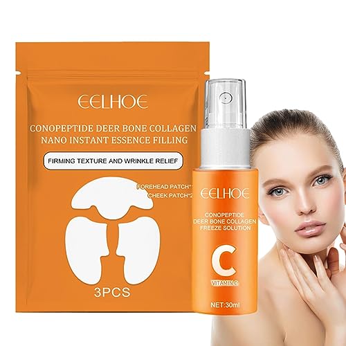 Straffende Gesichtsessenz | Conopeptide Deer Bone Face Firming Essence Filling Patch Set,Face Firming Essence Filling Patch Set, festigt pralle Haut für trockene Haut, revitalisiert Eubeisaqi von EUBEISAQI