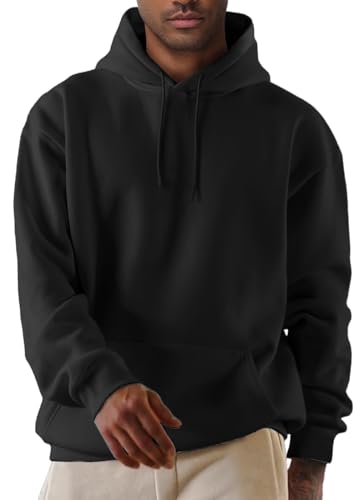 EUDOLAH Damen Herren Langarm Fleece Kapuzenpullover Hip Hop Hoodie Sweatshirt Paare Unisex Kapuzenjacke mit Tasche Z-a-schwarz M von EUDOLAH