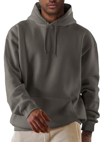 EUDOLAH Damen Herren Langarm Fleece Kapuzenpullover Hip Hop Hoodie Sweatshirt Paare Unisex Kapuzenjacke mit Tasche Z-grau Grün XL von EUDOLAH