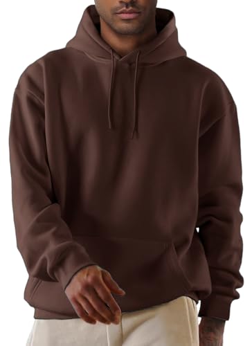 EUDOLAH Damen Herren Langarm Fleece Kapuzenpullover Hip Hop Hoodie Sweatshirt Paare Unisex Kapuzenjacke mit Tasche Z-Kaffee XXL von EUDOLAH