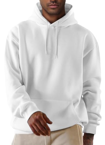 EUDOLAH Damen Herren Langarm Fleece Kapuzenpullover Hip Hop Hoodie Sweatshirt Paare Unisex Kapuzenjacke mit Tasche Z-Weiß XL von EUDOLAH