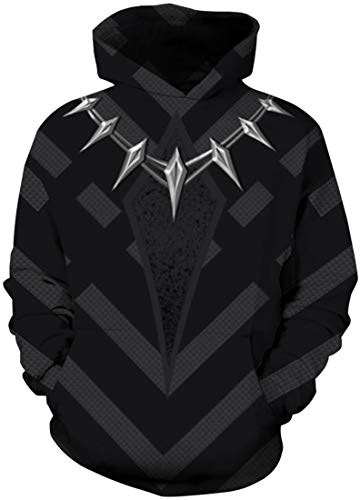 EUDOLAH Jungen Sweatshirts für 4-13 Alter Kinder Langarm 3D Druck Kids Herbst Winter Hooded mit Kapuzen 2-Black Panther L von EUDOLAH