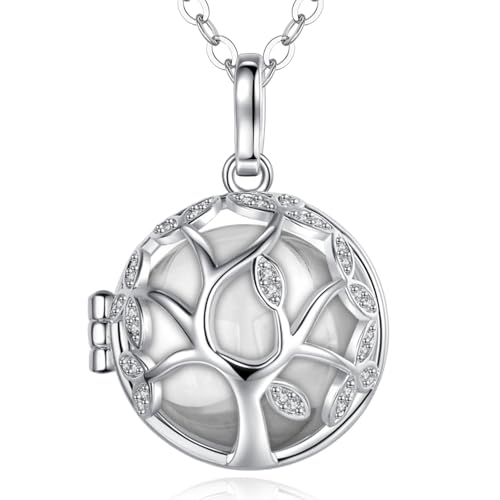 EUDORA Harmony Ball Baum des Lebens Kette, Engel Anrufer Anhänger Halskette, Bola Klangkugel Kette Schmuck Mädchen Mama Mutter Schwester, 76,2cm von EUDORA Harmony Ball