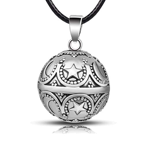 EUDORA Harmony Ball Bola Klangkugel Kette Angels Stimme Ball Anhänger Schmuck Geschenk für Schwangere Mutter Frauen Damen Pierre Kette Länge 114,3 cm Weichen Geflochtenen Seil von EUDORA Harmony Ball