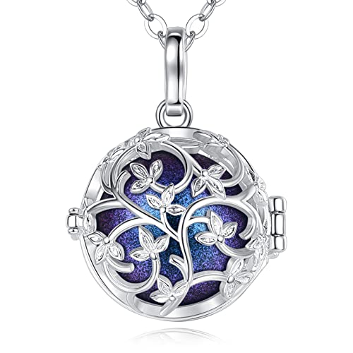 EUDORA Harmony Ball Bola Klangkugel Kette Schwangerschaft Schutzengel Anhänger, Baum des Lebens Versilbertes Kupfer Schmuck Klangkugel Engelsruf Lebensbaum Halskette Geschenke für Damen, 114cm + 76cm EUDORA Harmony Ball Bola Klangkugel Kette Schwangerschaft Schutzengel Anhänger, Baum des Lebens Versilbertes Kupfer Schmuck Klangkugel Engelsruf Lebensbaum Halskette Geschenke für Damen, 114cm + 76cm von EUDORA Harmony Ball