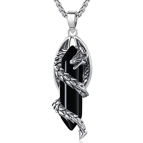 EUDORA Harmony Ball Drachen Kette für Damen Herren mit Obsidian, Vintage Drachen Obsidian Halskette Anhänger, Amulett Energie Schmuck Geschenk für Frauen Herren Vater Mutter, Kette 20Zoll +24Zoll EUDORA Harmony Ball Drachen Kette für Damen Herren mit Obsidian, Vintage Drachen Obsidian Halskette Anhänger, Amulett Energie Schmuck Geschenk für Frauen Herren Vater Mutter, Kette 20Zoll +24Zoll von EUDORA Harmony Ball
