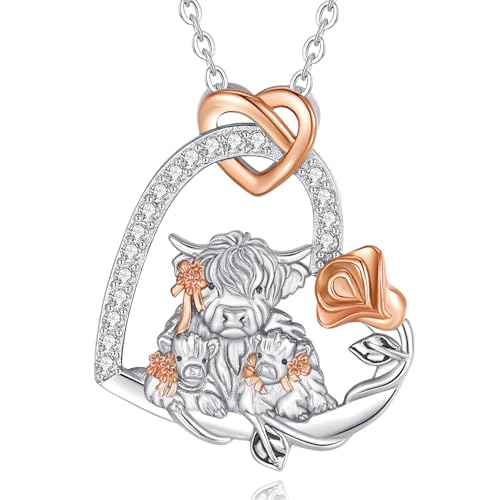 EUDORA Harmony Ball Herz Mutter Tochter Kette für Damen 925 Sterling Silber, Hochland Kuh Mama und Zwei Kinder Halskette Anhänger Schmuck Muttertag Geschenk für Frauen Mutter Tochter Ehefrau, 45cm EUDORA Harmony Ball Herz Mutter Tochter Kette für Damen 925 Sterling Silber, Hochland Kuh Mama und Zwei Kinder Halskette Anhänger Schmuck Muttertag Geschenk für Frauen Mutter Tochter Ehefrau, 45cm von EUDORA Harmony Ball