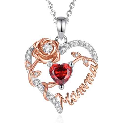 EUDORA Harmony Ball Herz Mutter Tochter Kette für Damen 925 Sterling Silber, Mama Halskette Mamma Anhänger Schmuck Muttertag Geschenk für Frauen Mutter Mamma Großmutter Ehefrau Tochter, 45cm von EUDORA Harmony Ball