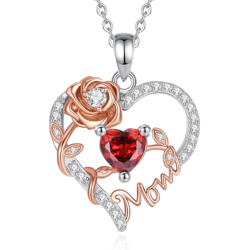 EUDORA Harmony Ball Herz Mutter Tochter Kette für Damen 925 Sterling Silber, Mama Halskette Mom Anhänger Schmuck Muttertag Geschenk für Frauen Mama Mutter Großmutter Ehefrau Tochter, 45cm von EUDORA Harmony Ball