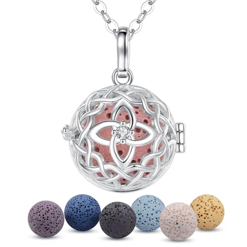 EUDORA Harmony Ball Keltischer Knoten Aromatherapie Kette Damen Aroma Diffusion Halsketten Aroma Oel Diffuser Charme Anhänger Yoga Meditations Schmuck Geschenke für Frauen Mama Lavaestein 7PCS, 24" EUDORA Harmony Ball Keltischer Knoten Aromatherapie Kette Damen Aroma Diffusion Halsketten Aroma Oel Diffuser Charme Anhänger Yoga Meditations Schmuck Geschenke für Frauen Mama Lavaestein 7PCS, 24" von EUDORA Harmony Ball