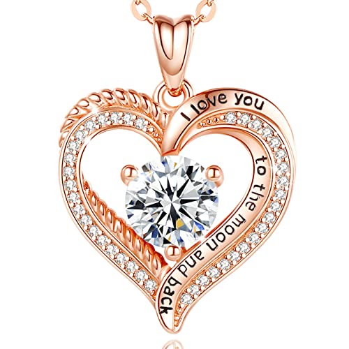 EUDORA Harmony Ball Kette Damen 925 Sterling Silber Rosegold Herz Kette April Geburtsstein Anhänger Halskette für Frauen Schmuck Mutter Tochter Geburtstag Geschenk für Ehefrau Mama Schwestern, 50cm EUDORA Harmony Ball Kette Damen 925 Sterling Silber Rosegold Herz Kette April Geburtsstein Anhänger Halskette für Frauen Schmuck Mutter Tochter Geburtstag Geschenk für Ehefrau Mama Schwestern, 50cm von EUDORA Harmony Ball