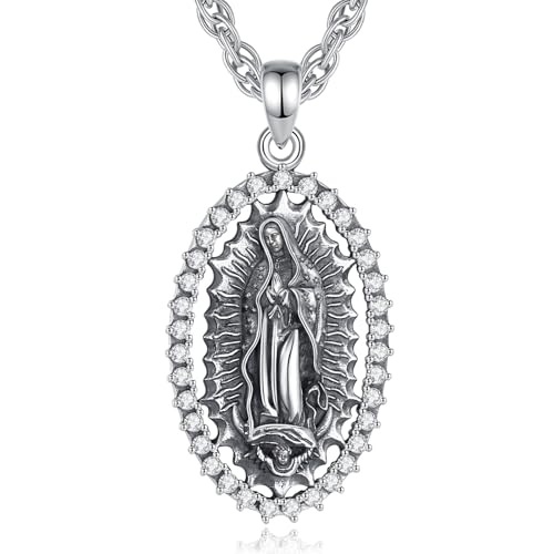 EUDORA Harmony Ball Kette Heilige Maria Jungfrau von Guadalupe Medaille Sterling Silber S925 Jungfrau Maria Halskette Our Lady of Guadalupe Anhänger Schmuck, Geschenk für Frauen Herren, 22" EUDORA Harmony Ball Kette Heilige Maria Jungfrau von Guadalupe Medaille Sterling Silber S925 Jungfrau Maria Halskette Our Lady of Guadalupe Anhänger Schmuck, Geschenk für Frauen Herren, 22" von EUDORA Harmony Ball