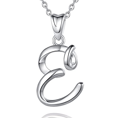 EUDORA Harmony Ball Kette mit Buchstaben E für Damen Sterling Silber 925, Halskette mit Anfang Buchstaben E Kette mit Namen Alphabet Initialen Anhänger Schmuck Geschenk für Frauen Mama Freundin, 45CM von EUDORA Harmony Ball