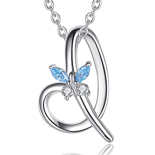 EUDORA Harmony Ball Kette mit Buchstaben I Ketten für Damen Sterling Silber 925 Halskette mit Namen Schmetterling kette mit Zirkonia Alphabet Initialen I Anhänger Schmuck für Frauen Mama Geschenk von EUDORA Harmony Ball