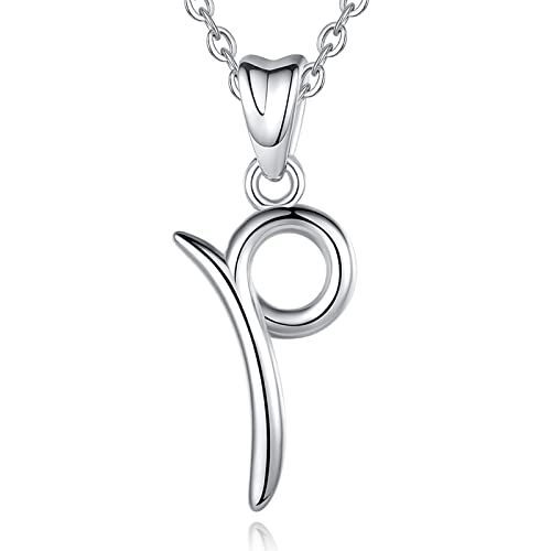 EUDORA Harmony Ball Kette mit Buchstaben P für Damen Sterling Silber 925, Halskette mit Anfang Buchstaben P Kette mit Namen Alphabet Initialen Anhänger Schmuck Geschenk für Frauen Mama Freundin, 45CM von EUDORA Harmony Ball