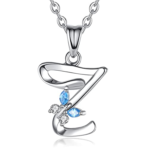 EUDORA Harmony Ball Kette mit Buchstaben Z Ketten für Damen Sterling Silber 925 Halskette mit Namen Schmetterling kette mit Zirkonia Alphabet Initialen Z Anhänger Schmuck für Frauen Mama Geschenk von EUDORA Harmony Ball