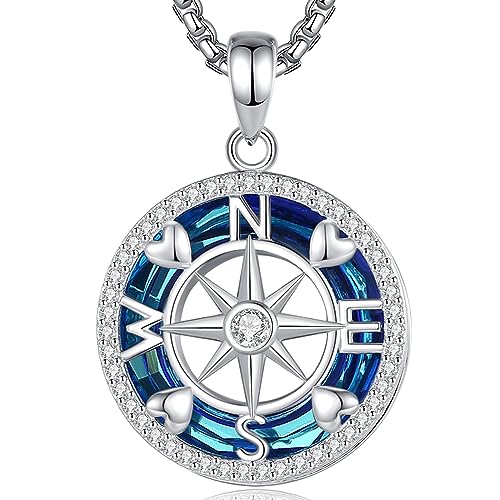 EUDORA Harmony Ball Kompass Kette Mit Österreichischer Kristall für Damen Sterling Silber 925,Kompass Halskette Amulett Anhänger Schmuck Glücklich Geschenk für Frauen,Edelstahlkette 20 Zoll EUDORA Harmony Ball Kompass Kette Mit Österreichischer Kristall für Damen Sterling Silber 925,Kompass Halskette Amulett Anhänger Schmuck Glücklich Geschenk für Frauen,Edelstahlkette 20 Zoll von EUDORA Harmony Ball