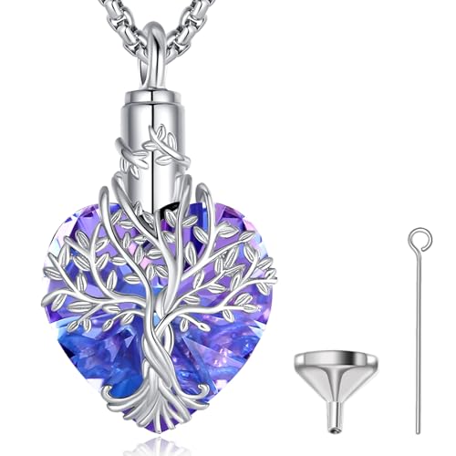 EUDORA Harmony Ball Lebensbaum mit Herz 5A Zirkonia Asche Urnen Kette für Damen Sterling Silber 925,Einäscherung Schmuck Memorial Urn die Asche, Andenken Beerdigung Medaillon Anhänger,20 Zoll EUDORA Harmony Ball Lebensbaum mit Herz 5A Zirkonia Asche Urnen Kette für Damen Sterling Silber 925,Einäscherung Schmuck Memorial Urn die Asche, Andenken Beerdigung Medaillon Anhänger,20 Zoll von EUDORA Harmony Ball