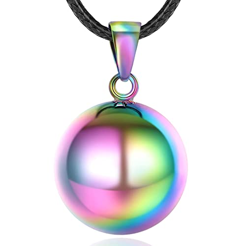 EUDORA Harmony Ball Mexiko Bola Klangkugel Kette Schwangerschaft Schutzengel Anhänger für Damen, Bunte Glocken Halskette Engelsrufer Kette mit Anhänger Schmuck Geschenke für Frauen Mutter von EUDORA Harmony Ball