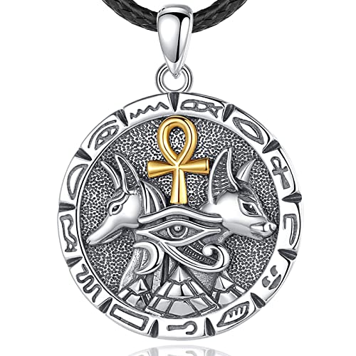 EUDORA Harmony Ball Sterling Silber 925 Anubis Kette für Damen Herren, Antikes Ägypten Anubis Amulett Energie Anhänger, Vintage Ägypte Runen Ankh Kreuz Auge des Horus Schmuck Geschenk für Herren EUDORA Harmony Ball Sterling Silber 925 Anubis Kette für Damen Herren, Antikes Ägypten Anubis Amulett Energie Anhänger, Vintage Ägypte Runen Ankh Kreuz Auge des Horus Schmuck Geschenk für Herren von EUDORA Harmony Ball