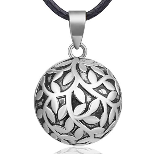 EUDORA Harmony Ball Vintage Anhänger Schmuck, Baum des Lebens Anhänger Halskette, Bola Klangkugel Kette Schmuck für Damen Mutter Pierre Kette Länge 114,3 cm Weichen Geflochtenen Seil von EUDORA Harmony Ball