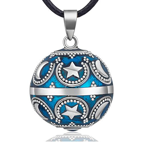 EUDORA Harmony Ball Vintage Anhänger Schmuck,Engel Anrufer Anhänger Halskette, Bola Klangkugel Kette Schmuck für Mutter Tochter Frauen Lehrer, Halskette Länge 114,3 cm von EUDORA Harmony Ball