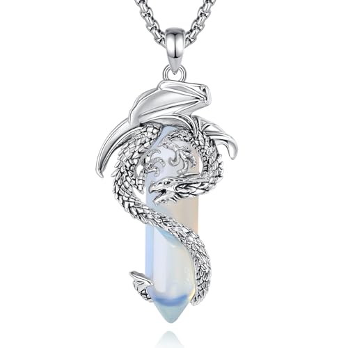 EUDORA Harmony Ball Wikinger Drachen Opal Kette für Damen Herren, Vintage Drachen Opal Halskette Anhänger Amulett Energie Gothic Schmuck, Geschenk für Frauen Herren Papa Mutter, Kette 20" +24" EUDORA Harmony Ball Wikinger Drachen Opal Kette für Damen Herren, Vintage Drachen Opal Halskette Anhänger Amulett Energie Gothic Schmuck, Geschenk für Frauen Herren Papa Mutter, Kette 20" +24" von EUDORA Harmony Ball
