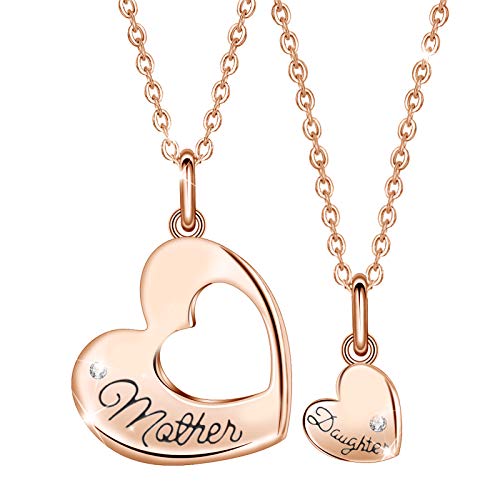 EUDORA Mutter Tochter Kette Charms Herz Mama Kette, S925 Sterling Silber Roségold Schmuck Halsketten Herz für Mama Tochter, geburtstagsgeschenk für Mama Tochter EUDORA Mutter Tochter Kette Charms Herz Mama Kette, S925 Sterling Silber Roségold Schmuck Halsketten Herz für Mama Tochter, geburtstagsgeschenk für Mama Tochter von EUDORA Harmony Ball