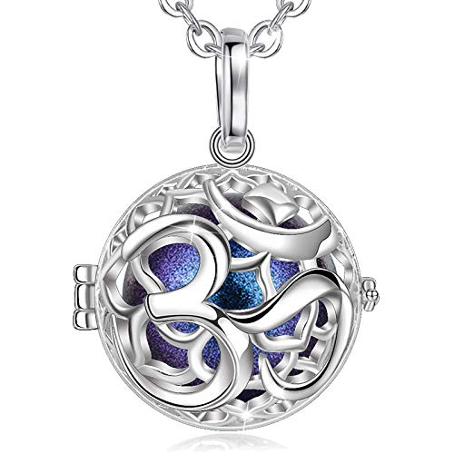 Eudora Engel Anrufer Klangkugel Halsketten für Frauen OM Symbol Damen Classic Anhänger, Schmuck Damen Frauen 76,2cm + 114,3cm von EUDORA Harmony Ball