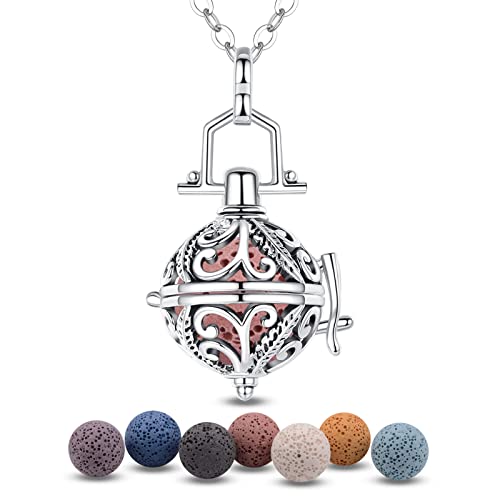 Halsketten für Frauen EUDORA Harmony Ball Aromatherapie Kette Damen Anhänger Aroma Oel Diffuser Charme Schmuck Geschenk Natürlicher Lavastein Perlen kette 7 PCS,24" Halsketten für Frauen EUDORA Harmony Ball Aromatherapie Kette Damen Anhänger Aroma Oel Diffuser Charme Schmuck Geschenk Natürlicher Lavastein Perlen kette 7 PCS,24" von EUDORA Harmony Ball