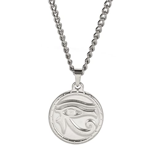 EUEAVAN Ankh Auge des Horus Damen Halskette Ägyptisches Schutzsymbol Feines Schutzamulett Heidnische Glücksbringer Halsband Böses Auge Schmuck Mädchen Frauen (Silber) von EUEAVAN