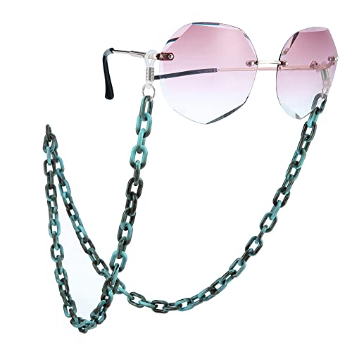 EUEAVAN Gesichtsmaske Halter Kette Acryl Brillenkette für Frauen, Mode Acetat Brillenkette Sonnenbrille Kette - Blau - von EUEAVAN