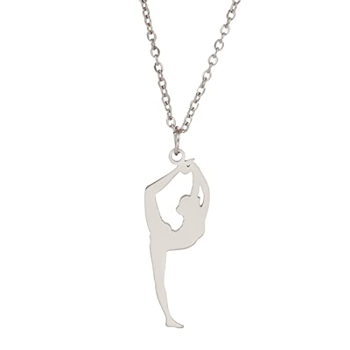 EUEAVAN Inspirierend Turner Anhänger Halskette Ballett Ballerina Sport Tanz Solo USA Gymnastik Choker Team Schmuck Mädchen Frau Trainer Tochter (h) von EUEAVAN