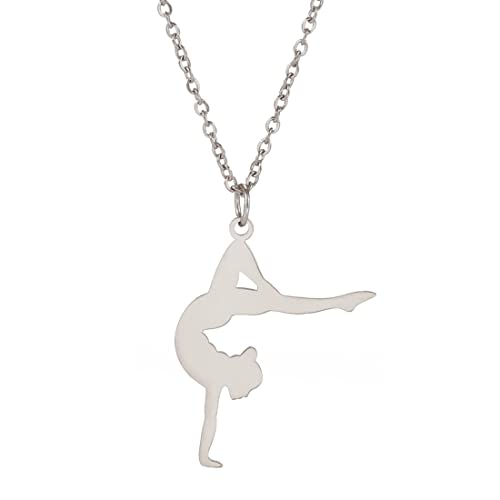 EUEAVAN Inspirierend Turner Anhänger Halskette Ballett Ballerina Sport Tanz Solo USA Gymnastik Choker Team Schmuck Mädchen Frau Trainer Tochter (p) von EUEAVAN