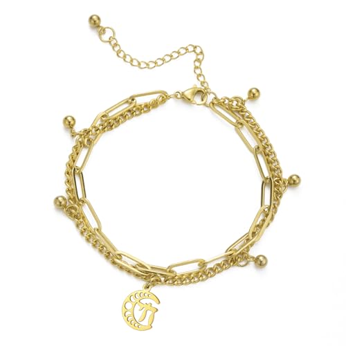 EUEAVAN Jüdisches Chai Armband Hebräischer Buchstabe Charm Klassischer Jüdischer Chai Token Jüdisch Inspirierter Name Religiöser Schmuck Frauen Männer (chai gold 6) von EUEAVAN