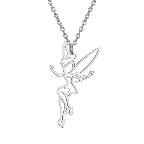 EUEAVAN Prinzessin Wendy Tinkerbell Anhänger Halskette Fee Pixie Engel Trendy Exquisite Magische Tänzer Ballett Choker Schmuck Märchen Zitat Mädchen Frauen Teens von EUEAVAN