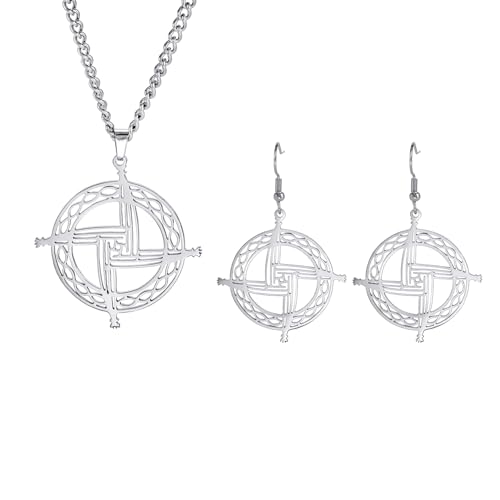 EUEAVAN Das Kreuz der heiligen Brigid Heilige Brigitt Halskette Traditionelle Irische Keltische Kreuz Anhänger Amulett Christian Heidnisch Religiöser Schmuck Edelstahl Kein Edelstein (silber 1) von EUEAVAN