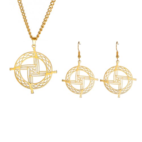EUEAVAN Das Kreuz der heiligen Brigid Heilige Brigitt Halskette Traditionelle Irische Keltische Kreuz Anhänger Amulett Christian Heidnisch Religiöser Schmuck Edelstahl Kein Edelstein (gold 1) von EUEAVAN