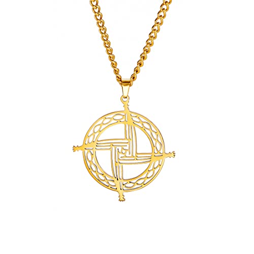 EUEAVAN Das Kreuz der heiligen Brigid Heilige Brigitt Halskette Traditionelle Irische Keltische Kreuz Anhänger Amulett Christian Heidnisch Religiöser Schmuck Edelstahl Kein Edelstein (gold) von EUEAVAN