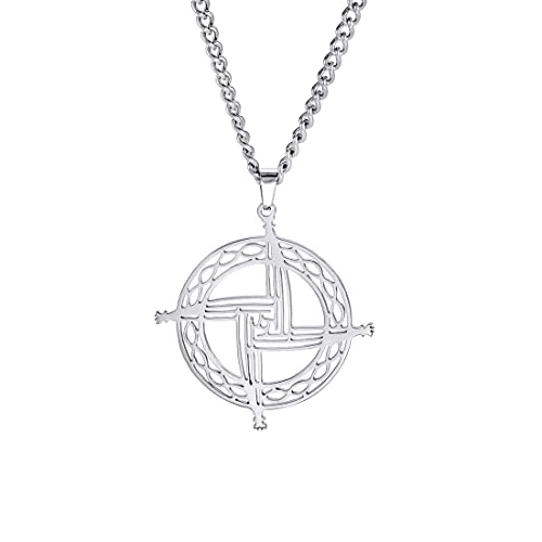 EUEAVAN Das Kreuz der heiligen Brigid Heilige Brigitt Halskette Traditionelle Irische Keltische Kreuz Anhänger Amulett Christian Heidnisch Religiöser Schmuck Edelstahl Kein Edelstein (silber) von EUEAVAN