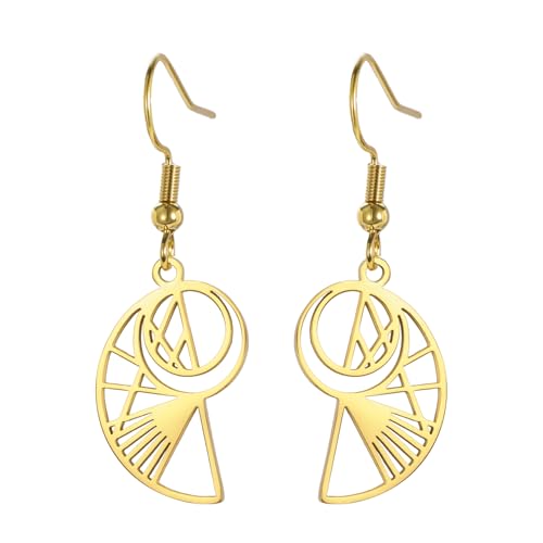 Goldener Schnitt Ohrringe für Mathe-Liebhaber Fibonacci Spirale Tropfen Ohrringe Fibonacci-Zahlen Schmuck Heilige Geometrie Mathematik Geschenke für Frauen Mathematiklehrer Architekt (gold 2) von EUEAVAN