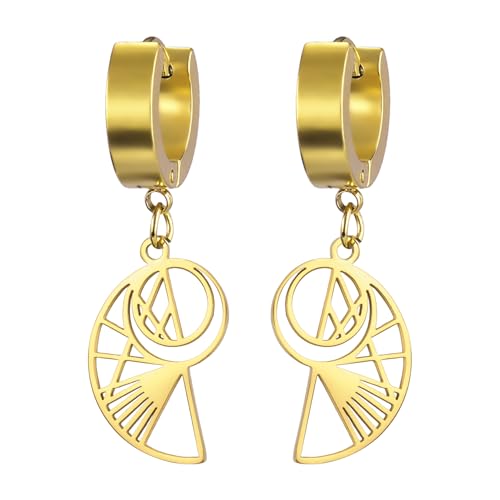 Goldener Schnitt Ohrringe für Mathe-Liebhaber Fibonacci Spirale Tropfen Ohrringe Fibonacci-Zahlen Schmuck Heilige Geometrie Mathematik Geschenke für Frauen Mathematiklehrer Architekt (gold 3) von EUEAVAN